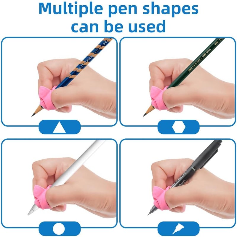 Pretwad Grips for Pencil for Kids Handwriting, 8 Pcs Pen Grips, Ergonomic Pencil Grippers Holder for Kids, Writing Posture Correction with Cushion for Toddlers, Adults, Preschooler, Special Education Supplies - Image 5